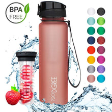 Load image into Gallery viewer, uberBottle - BPA-freie Sport Trinkflasche mit Fruchteinsatz - 720°DGREE