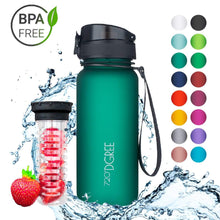 Load image into Gallery viewer, uberBottle - BPA-freie Sport Trinkflasche mit Fruchteinsatz - 720°DGREE