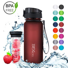 Load image into Gallery viewer, uberBottle - BPA-freie Sport Trinkflasche mit Fruchteinsatz - 720°DGREE